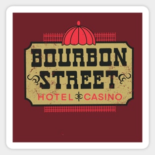 Retro Vintage Bourbon Street Hotel and Casino Las Vegas Sticker